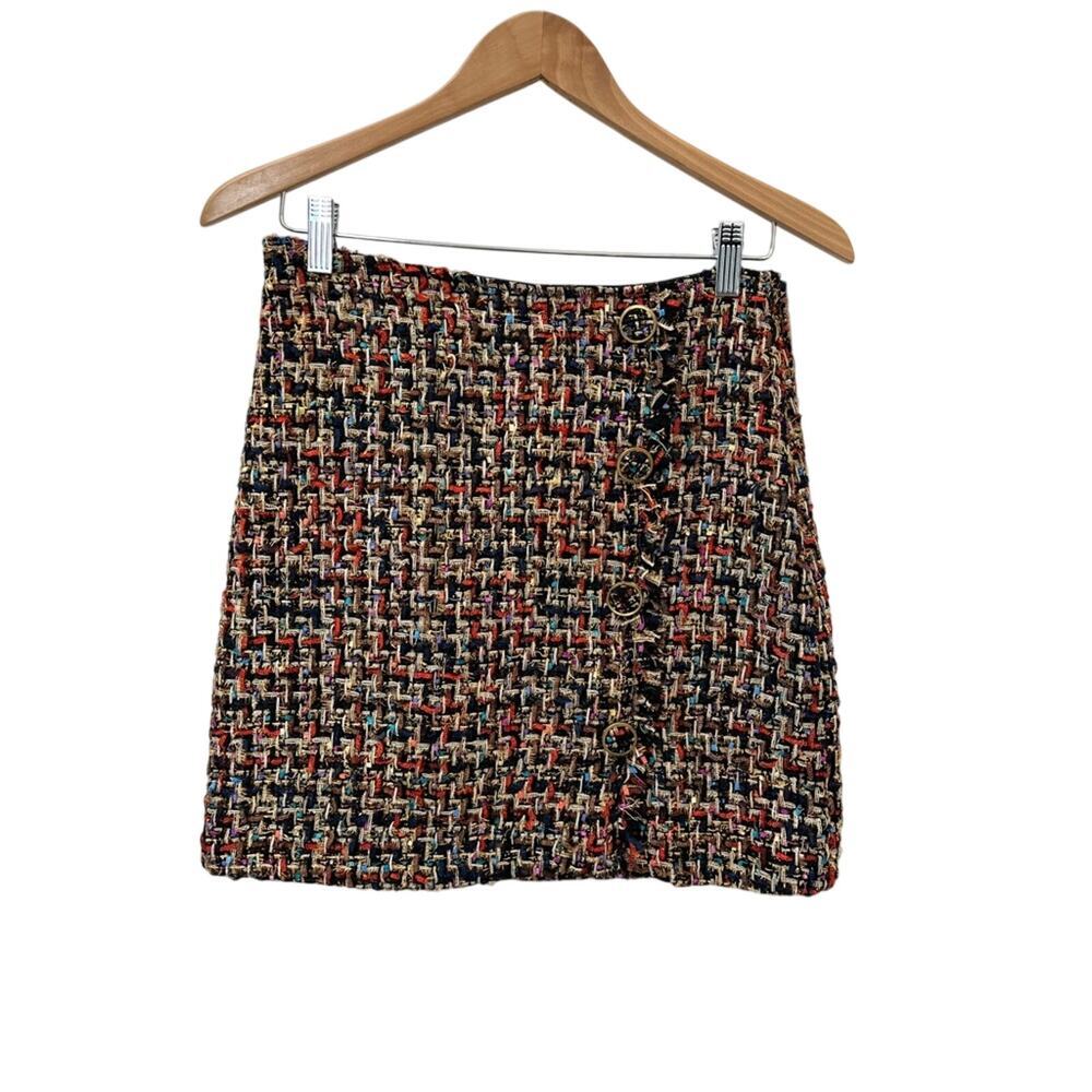 J.O.A. Tweed Multicolor Women’s Mini Skirt Size Medium